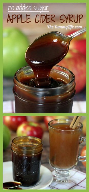 DIY Apple Cider Syrup Recipe, Tutorial and Printables from The Yummy Life.  Make a natural sweetener