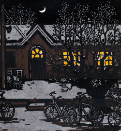 ashmoleanmuseum:   Ashmolean Advent CalendarDay 15  Snowy Night Spring Night, a colour woodcut by Li Qun (1912-2012), designed 1962 and printed 1979. Click here to find out more and to search for more. 