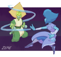 ze-pie: headcanon: Peri and Lapis watch Avatar the Last Airbender together, fall in love with it, decide to cosplay as Toph and Katara, and battle using their real waterbending and metalbending abilities 