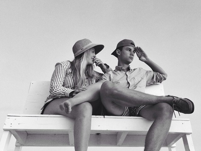 caffeinated-prep:  Andrew and I at Jetties Beach, Nantucket