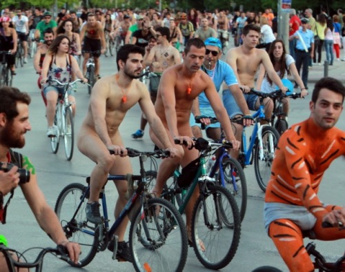 Porn Me naked at the 6th naked bike ride of Thessaloniki photos