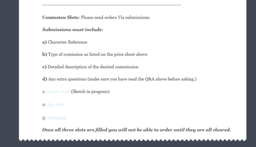 Commission Update (As well as information)