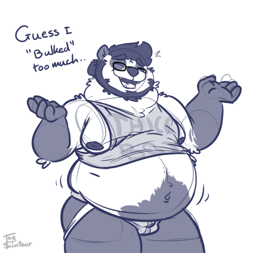 thesintaur:My bf mentioned he loves it when the moobs stick out a lil. So here’s that in both 