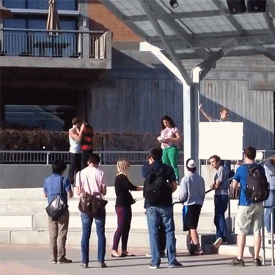 huffingtonpost:  Cal Poly Students’ ‘Gay Makeout Session’ Silences Campus Preacher 