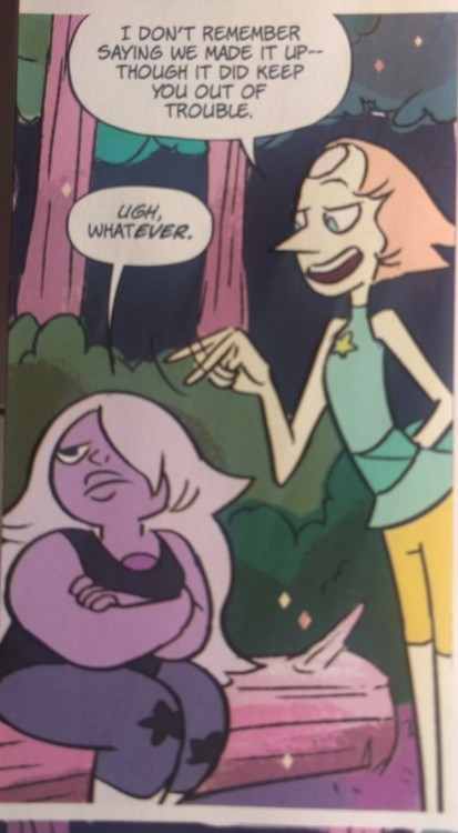 mauraderswhatmauraders:  y’all pearl and garnet used to tell amethyst scary stories to keep her from wandering off 