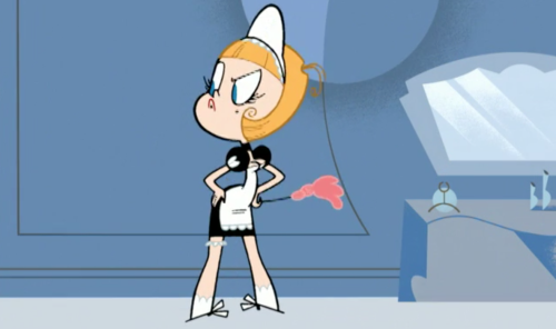 pan-pizza:  French Maid Maid Brad apparently had and appeared for 1 second in Season 3 Episode 13 of My Life as a Teenage Robot @lesserknownwaifus​    @slbtumblng this cutie