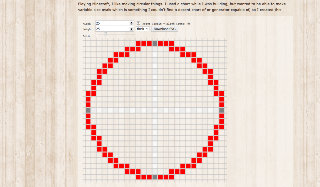 minecraft. — Pixel Circle / Oval Generator (Minecraft) — Donat
