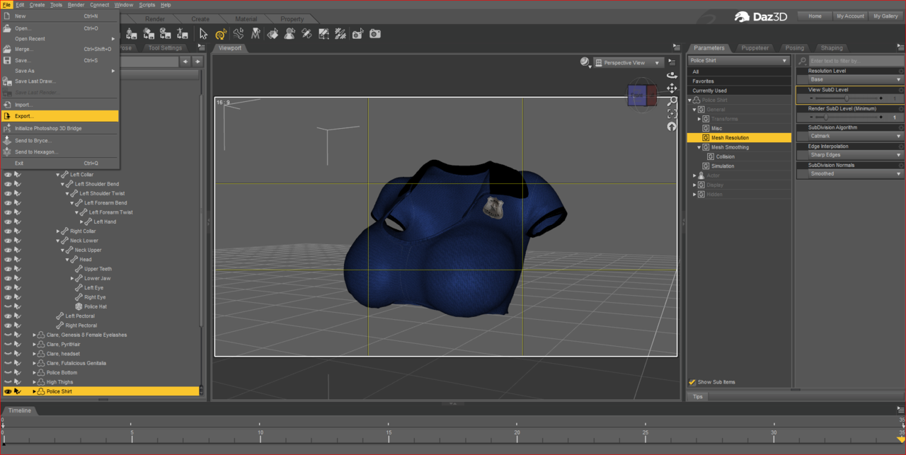 DAZ3D Tutorial, Fix for Cloth for Large Boobs with dForceFirst make the cloth dForce,