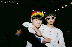 koreanmalemodels:  Models Kim Kibum and Joo Woojae at W Hotel &amp; CECI + Beyond Closet fashion show (cr: Marvle)