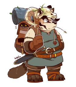 ponpekopon:  Wandering craftsman badger with talking rucksack because badger-kun is mute! The idea came up when me and cheppo​ were talking about making a fantasy themed kemono last night, also here’s her character! My character is mostly inspired