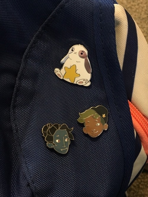 livv4theatre:My Les Normaux pins from @theartofknightjj arrived today!!!! Now my bag has the most st
