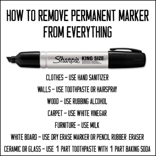 wiccateachings:Handy tips on how to remove permanent marker from almost anything.