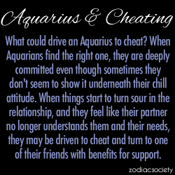 zodiacsociety:  Aquarius & Cheating: