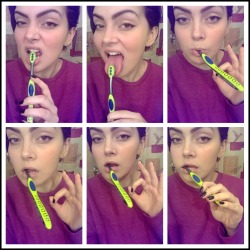 toriealeksandria:  I dunno I’m in a shit mood but I got a new tooth brush which is always exciting because I love taking care of my teeth and mouth. Not how you use a tooth brush but it’s all a-okay.