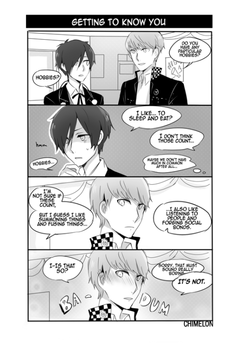 chimelon:  Adventures of P3 and P4 protag. Read Left->Right! 2nd comic based on this. 