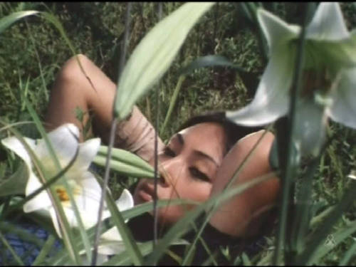 fuckyeahmeikokaji:Meiko Kaji (梶芽衣子) in a screencap from Warring States Rock (戦国ロック はぐれ牙), 1979.http: