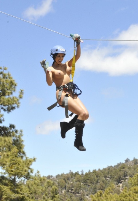 naktivated:  familynaturistchoice: naturist activities rope gliding Zip lining over the canopy.