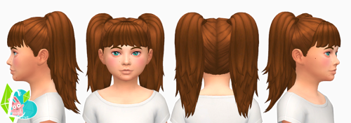 simlaughlove:  Sporty Twin Tails - converted for little girls…comes in all EA children colors