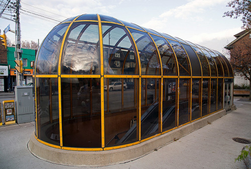 justbmarks:TTC’s Dupont subway station glass bubble entrance, Toronto. Source: Vik Pahwa (flickr)