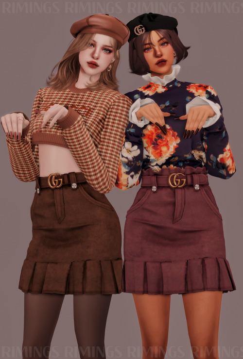 [RIMINGS] Gucci Casual Outfit Set - TOP 2 / BOTTOM 2- NEW MESH- ALL LODS- NORMAL MAP- 20 / 24 / 16 /