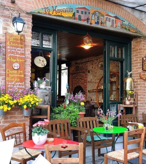 Cafe in Lesvos island, Greece