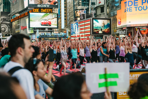 Summer Solstice Yoga In Times Square / International Day of Yoga. June 21, 2015