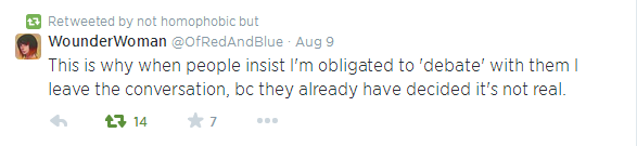 thisiseverydayracism:  not-homophobic-but:  These tweets from @OfRedAndBlue are very