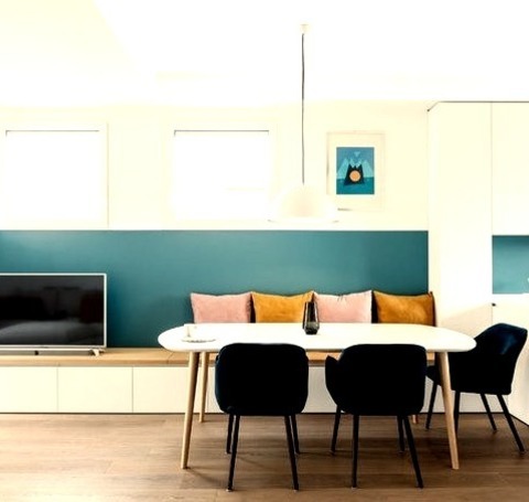 Library - Living RoomExample Of A Mid-sized Open Concept Medium Tone Wood Floor Living Room Library Design