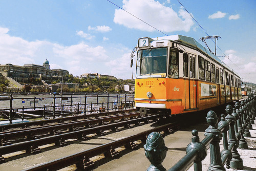 The iconic yellow tram of Budapest