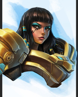 imdrunkontea: Black Cat D.Va gets thousands of reblogs; how bout for our gal in gold? Asp Pharah fanart :) 