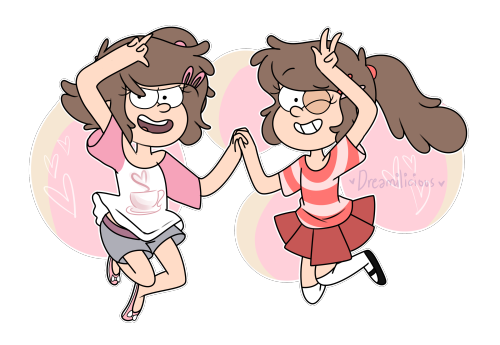 My Gravity Falls oc Chloe (right) and her rev! side (left) c: