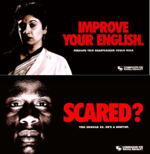 tsarbucks:  amroyounes:  The Strongest Anti-Racism Ads Of The Last 20 Years 1996 Benetton 1996 UK 1999 campaign via the UK by the Commission for Racial Equality 2001 For the National Congress Of American Indians 2002 Via the UK for the National Assembly