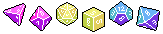 lgbtqaesthetic:  dungeonfemme:  I made some tiny pixel polyhedral die pride banners
