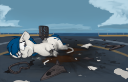 marsminer-venusspring: Poor rocket pone didn’t stick the landing that one time. I know its sad but I hope you like it! @shinonsfw  poor thing ; c ;at least she’ll make it into the next “how not to land an orbital rocket booster” videothank you