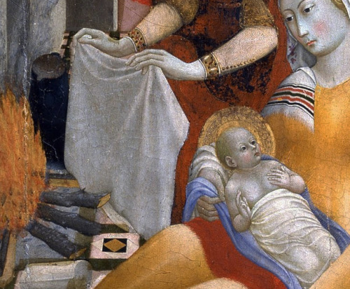 Sano di Pietro - Birth of the Virgin (c. 1437). Detail.