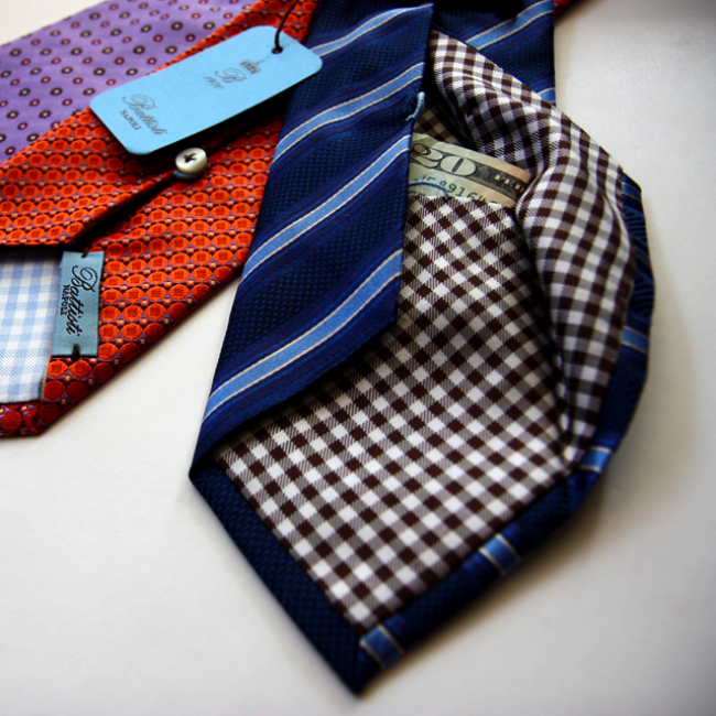 A | Curated | Man — mensstylepro: Peep the hidden pocket on this tie...