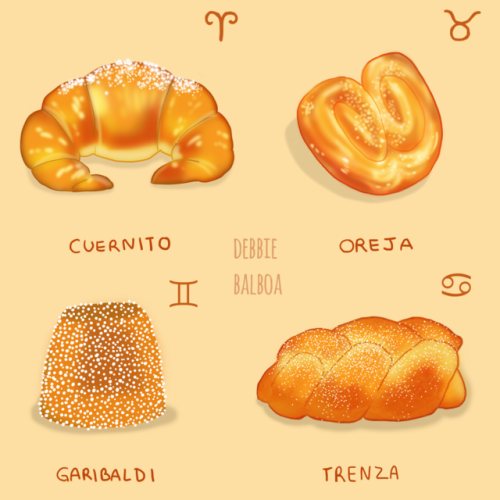 debbie-sketch: “Pan Dulce Zodiac Version”  Legend says that If you eat your ch