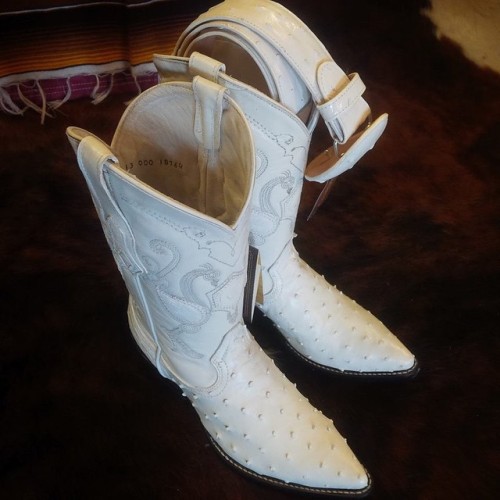 Potrillo Western Wear 805-568-1943 El Botas Blancas! White Ostrich Cowboy Boot w...