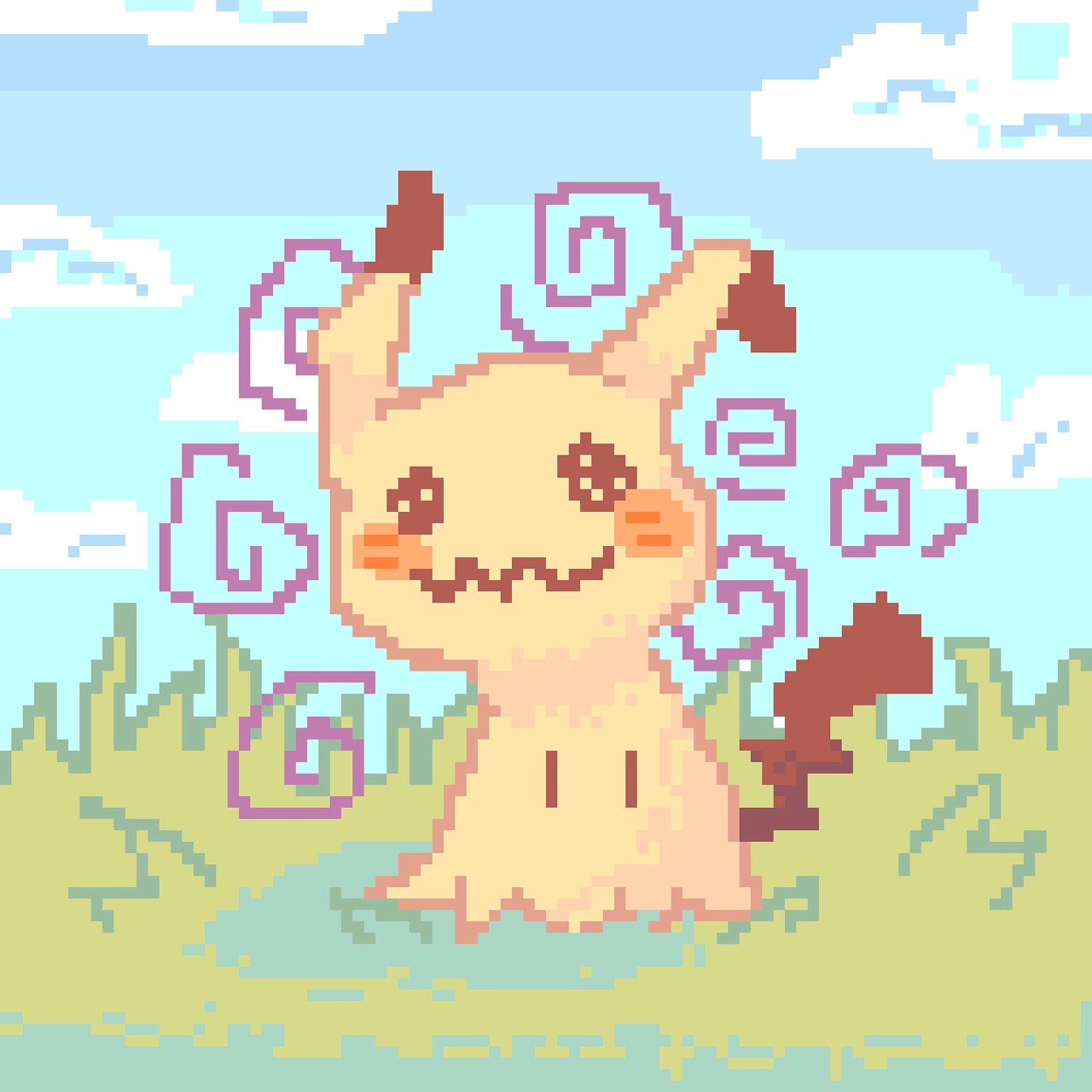 iraexe: an ominous being (drawn with my finger &amp; the dotpict app) ✨