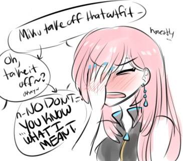scilesmcstiles replied to your post: bleh doodles of my two big otps hhhhhhh  whoa there miku’s suit thing zips pretty close down there oh my  the better to seduce you with my dear 