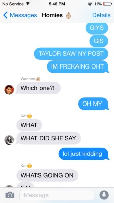 redlipclassictswiftie:  I scared them, only