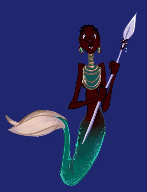 lightspeedsound: wocinsolidarity:  twoblueeyes:  Mermaids by sully-s  woc mermaid