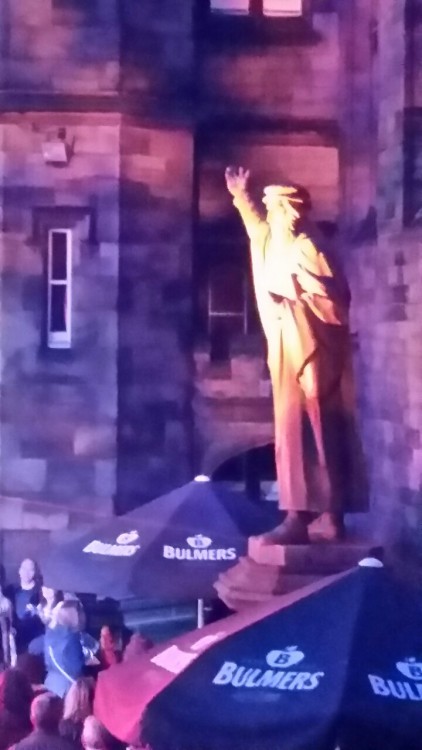 John Knox preparing to lead the hordes of hell at the close of the Edinburgh Festival, as was his de