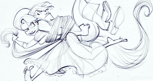 mickeyandcompany:  Sketches (by Glen Keane) and final animation 