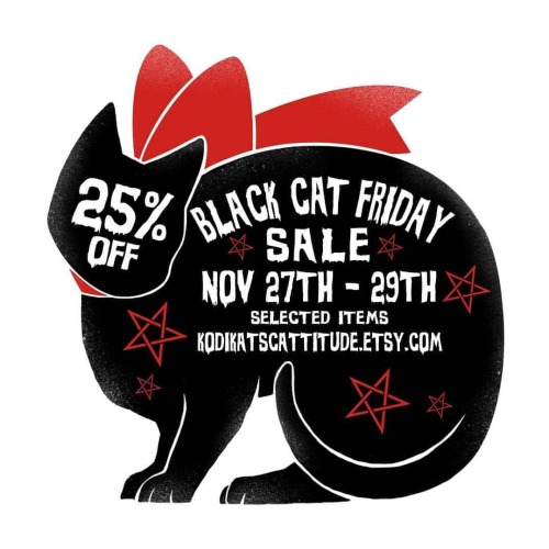 I&rsquo;m doing a Black Cat Friday sale for 25% off in my shop! Selected items are all my cat re