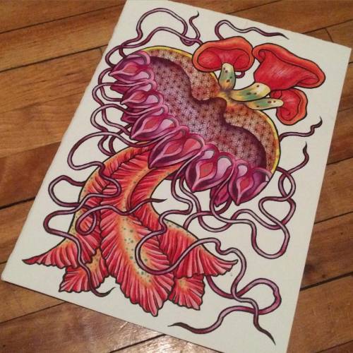 Jellyfish-mushroom colour psychedelia #getweird #drawordie #psychedelic