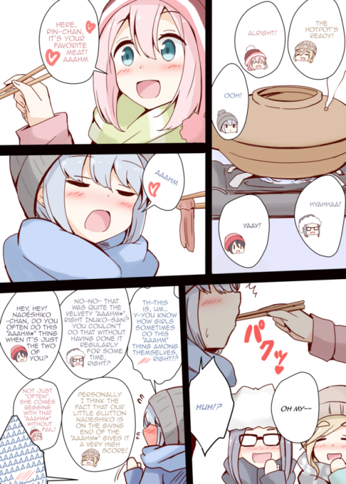 ✧･ﾟ: *✧ Feeding Her Rin-chan ✧ *:･ﾟ✧♡ Characters ♡ :Nadeshiko Kagamihara ♥ Rin Shima♢ Anime ♢ : Yuru