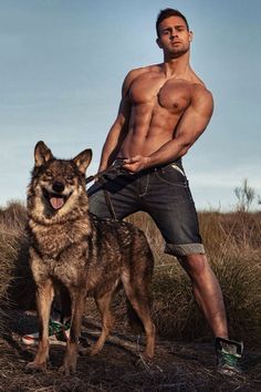 genesis950:  Hot guys &amp; cute dogs   Muscle Jocks &amp; Dogs