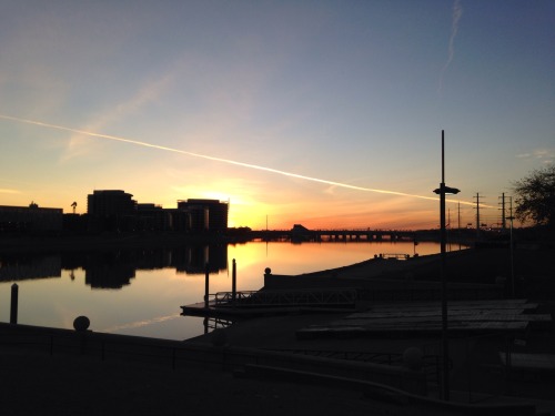 Tempe Town Lake At Sunset