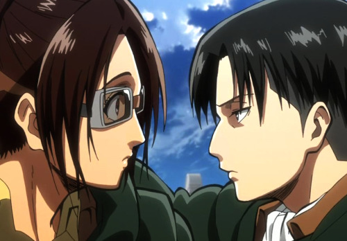 armin-gesumin:  SNK AU WHERE EVERYTHING IS THE SAME EXCEPT THAT LEVI AND HANJI’S NOSES ARE SWAPPED
